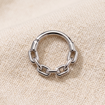 Surgical Steel Chain Link Hinged Hoop 16G
