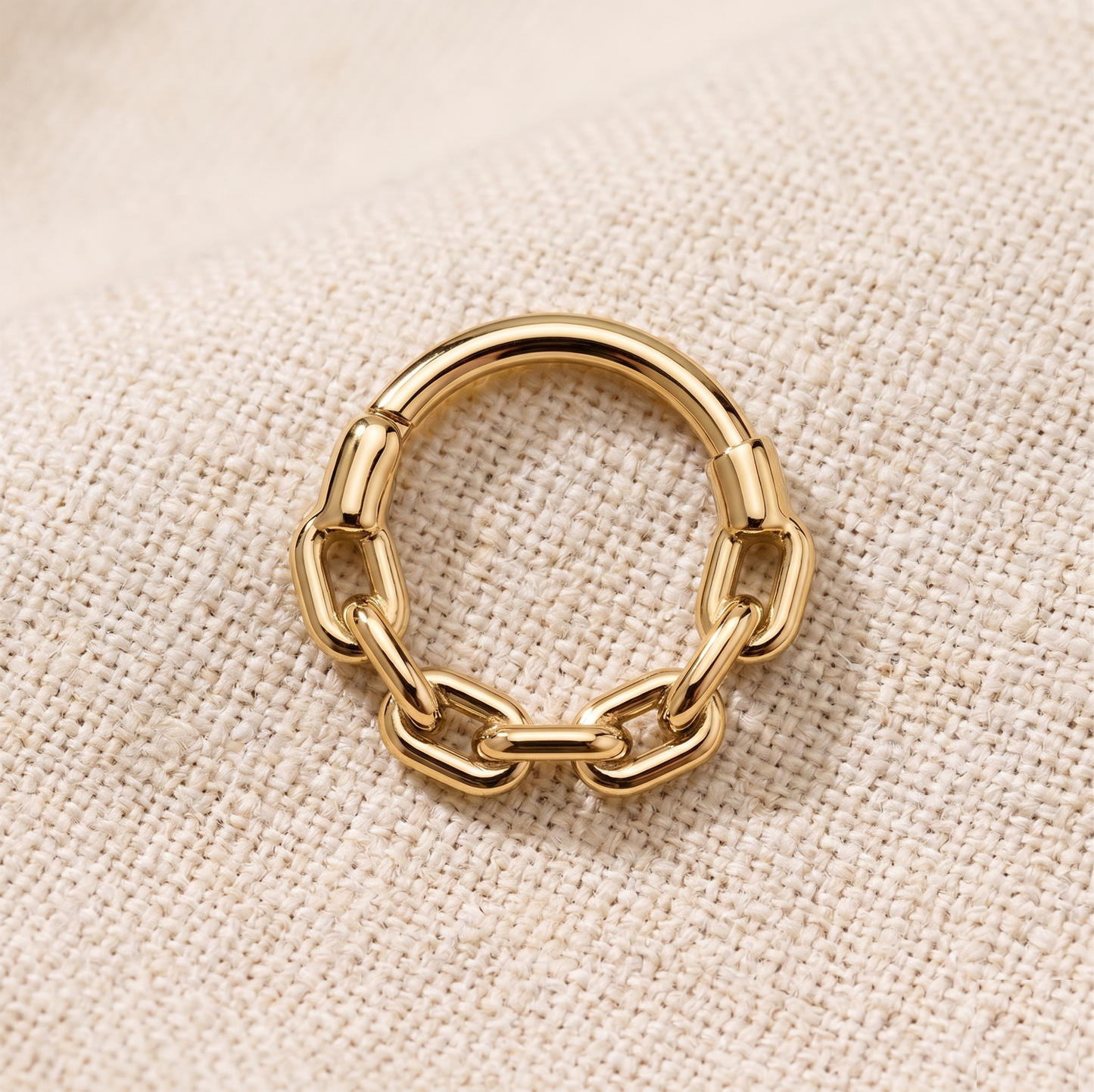 Surgical Steel Chain Link Hinged Hoop 16G