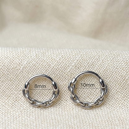 Surgical Steel Chain Link Hinged Hoop 16G