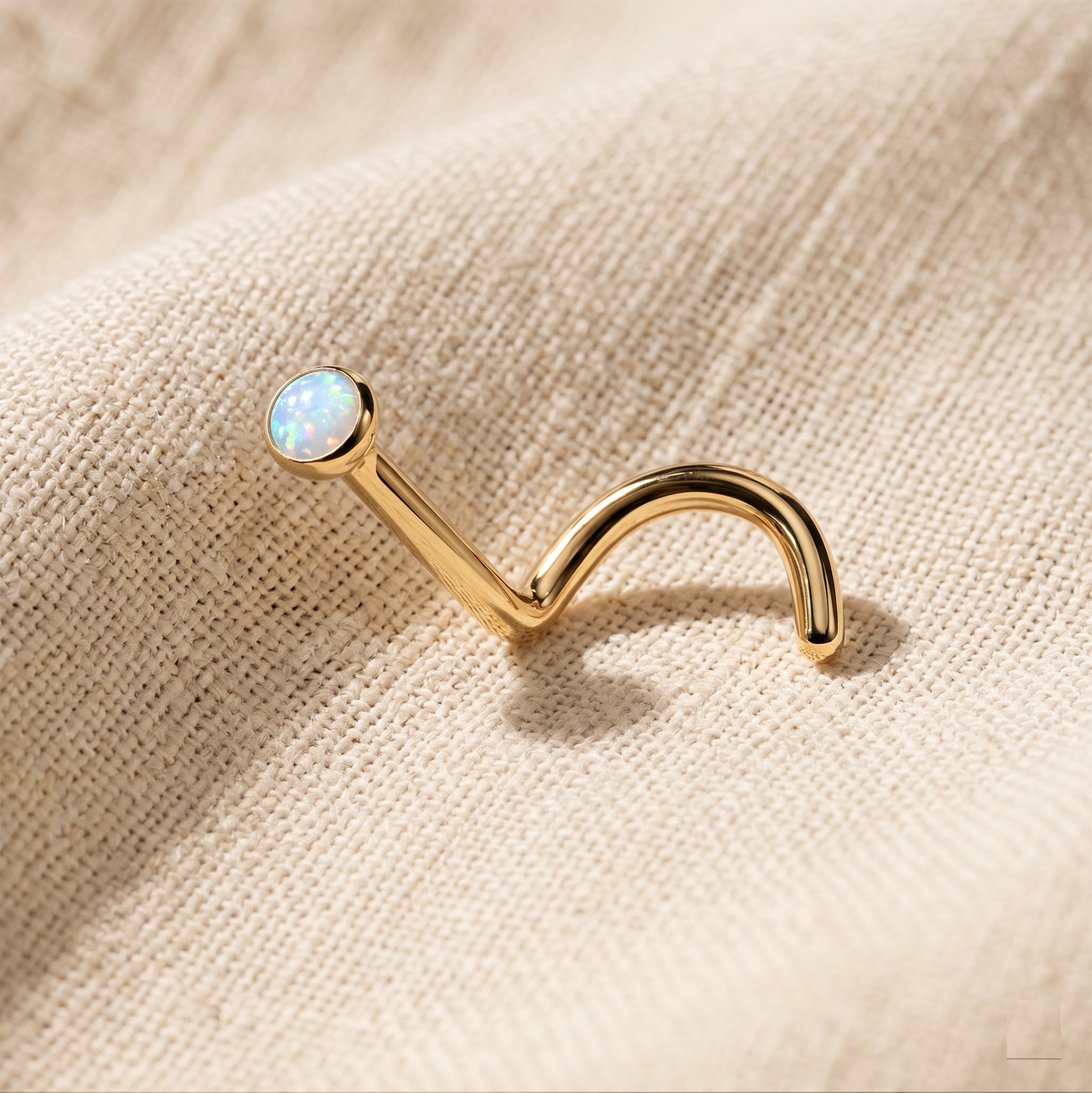 Titanium Opal Ball Nose Screw 18G 20G