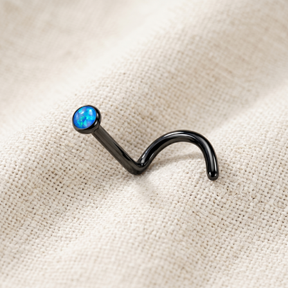 Titanium Opal Ball Nose Screw 18G 20G