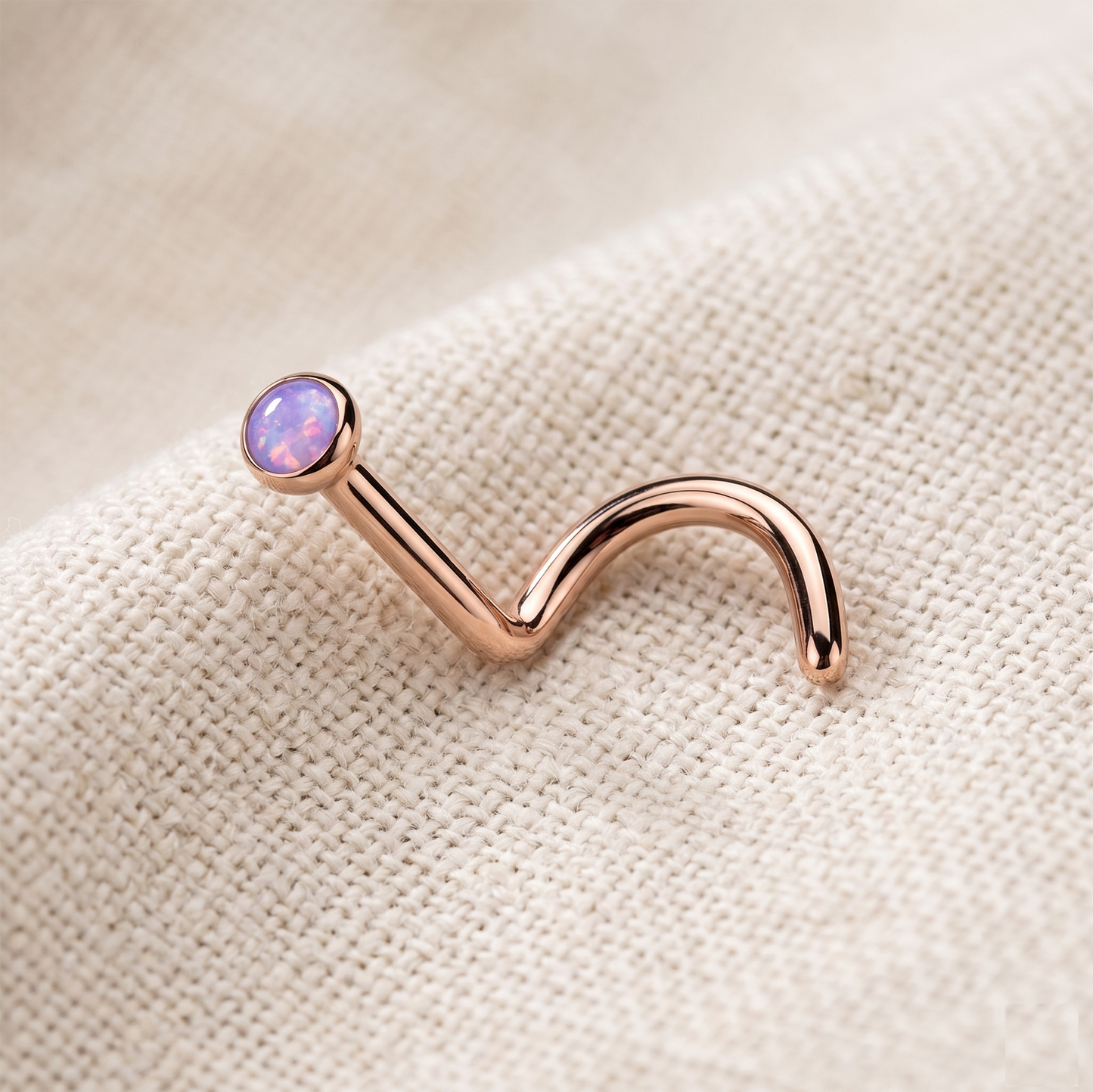Titanium Opal Ball Nose Screw 18G 20G