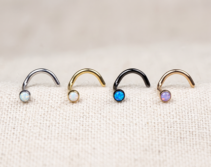 Titanium Opal Ball Nose Screw 18G 20G