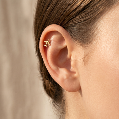 Titanium Threadless Airplane Top Stud