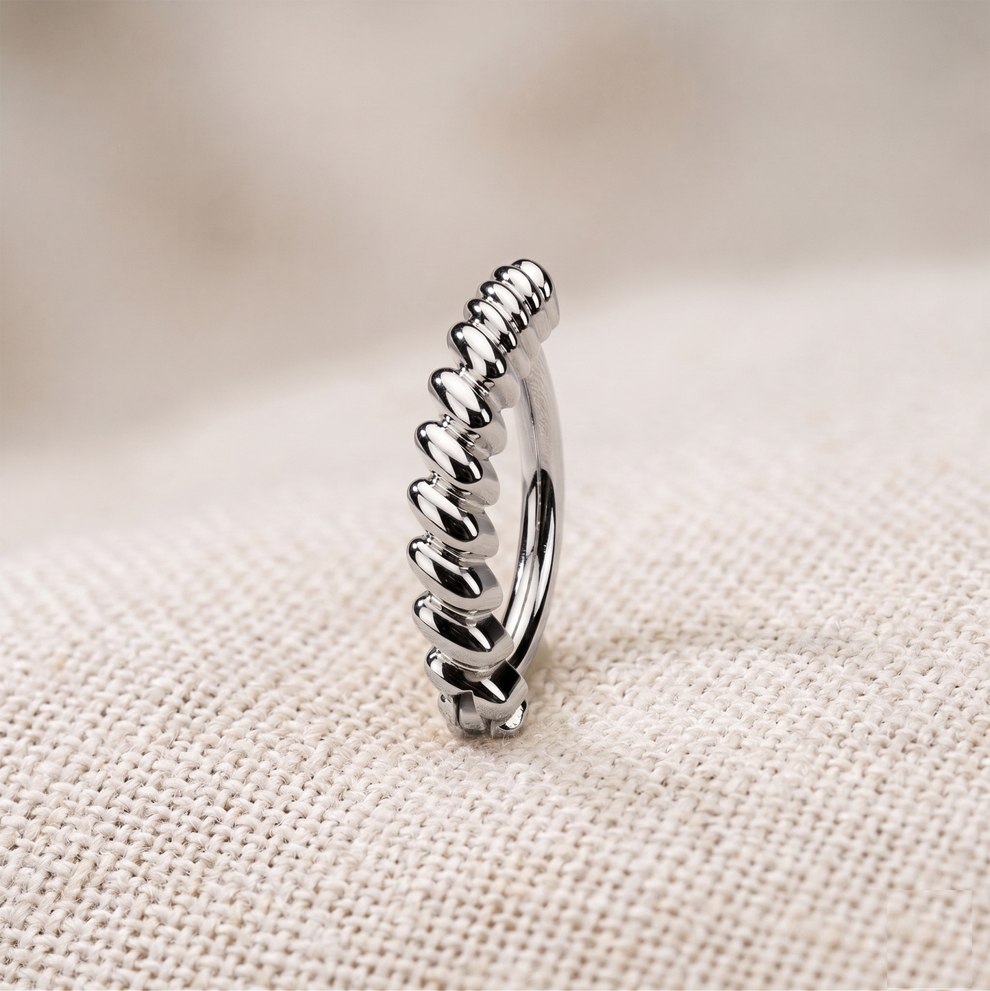 Twisted Bar Hinged Belly Button Ring 14G