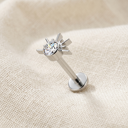 Titanium Sunrise CZ Opal Threadless Stud