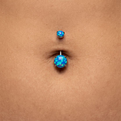 Titanium Opal Belly Button Ring 14G