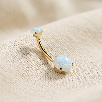 Titanium Opal Belly Button Ring 14G