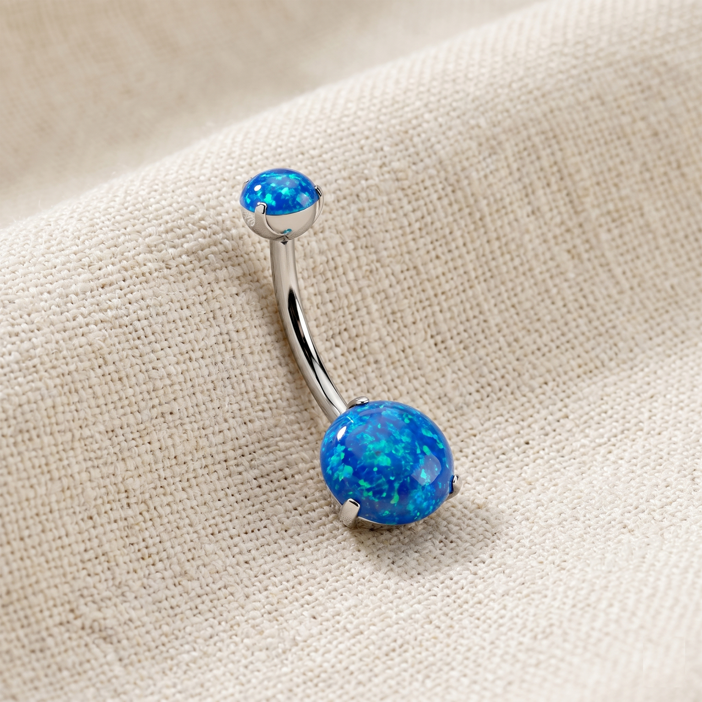 Titanium Opal Belly Button Ring 14G