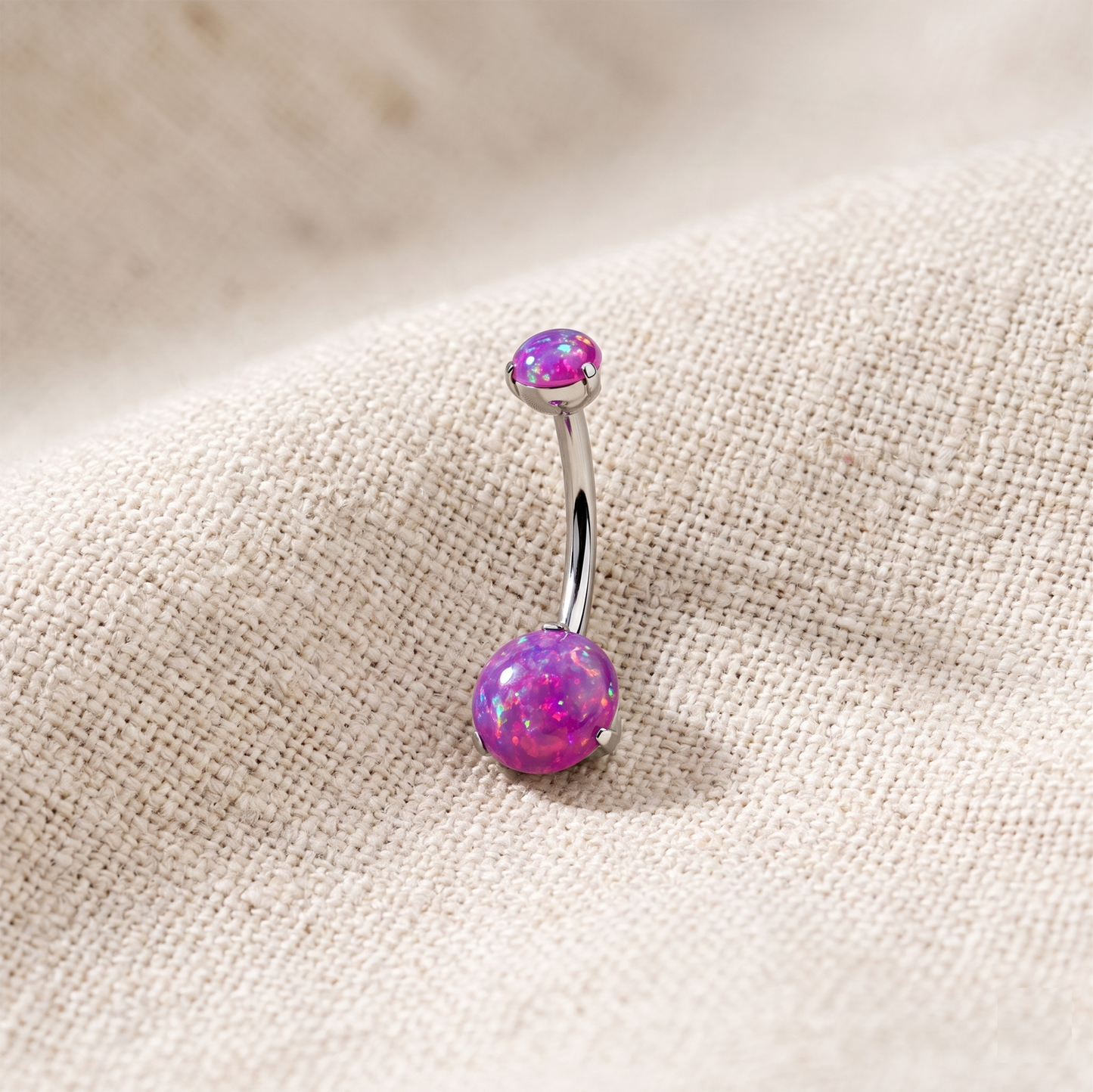 Titanium Opal Belly Button Ring 14G