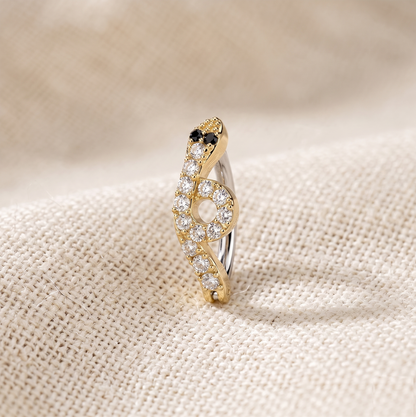 Snake CZ Hinged Belly Button Ring 14G