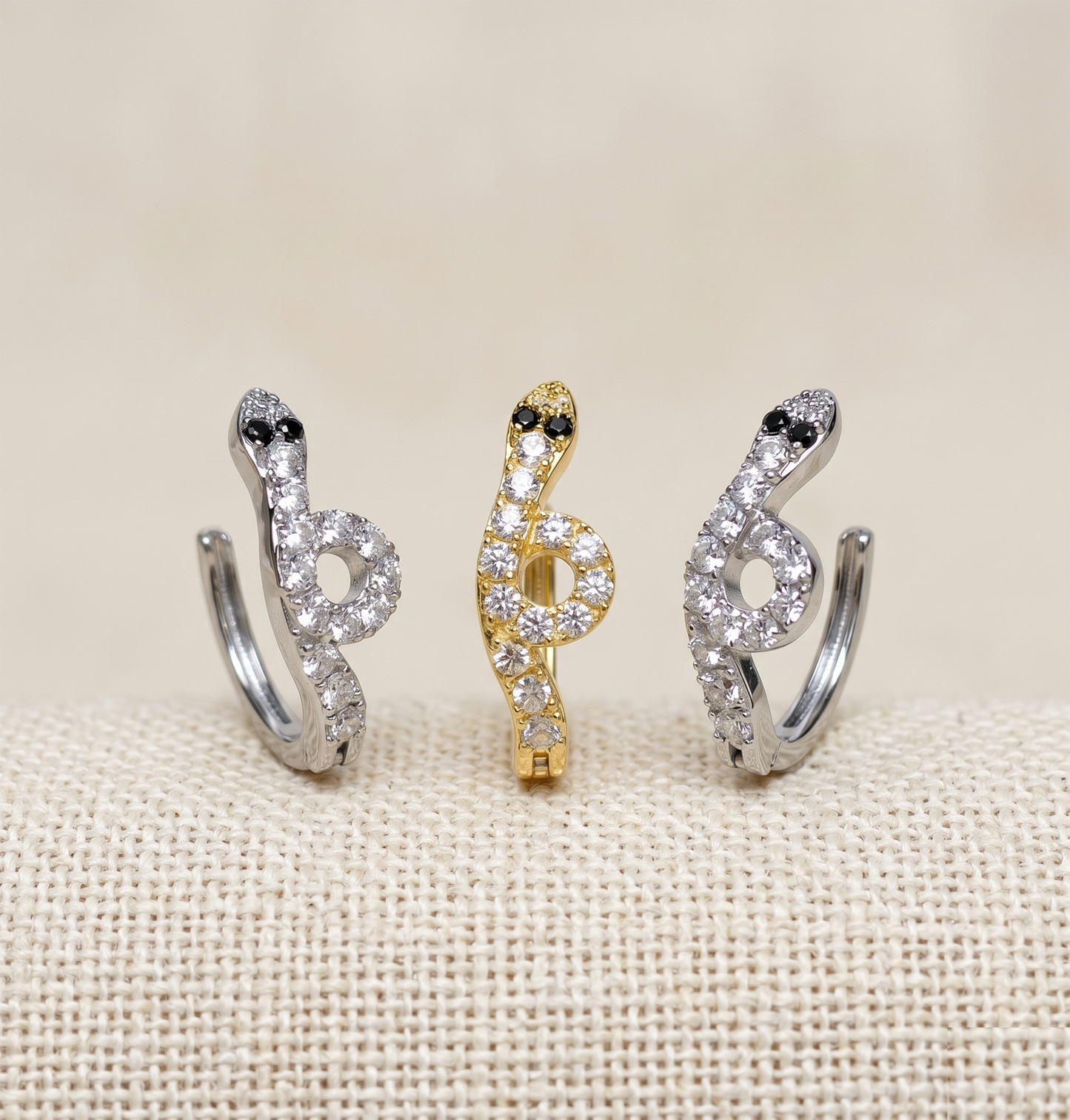 Snake CZ Hinged Belly Button Ring 14G