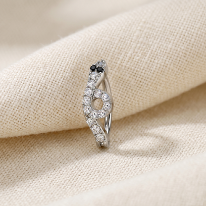 Snake CZ Hinged Belly Button Ring 14G