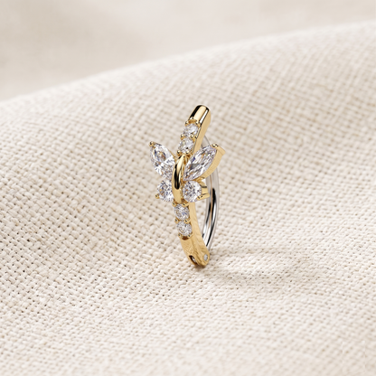 Butterfly CZ Hinged Belly Button Ring 14G