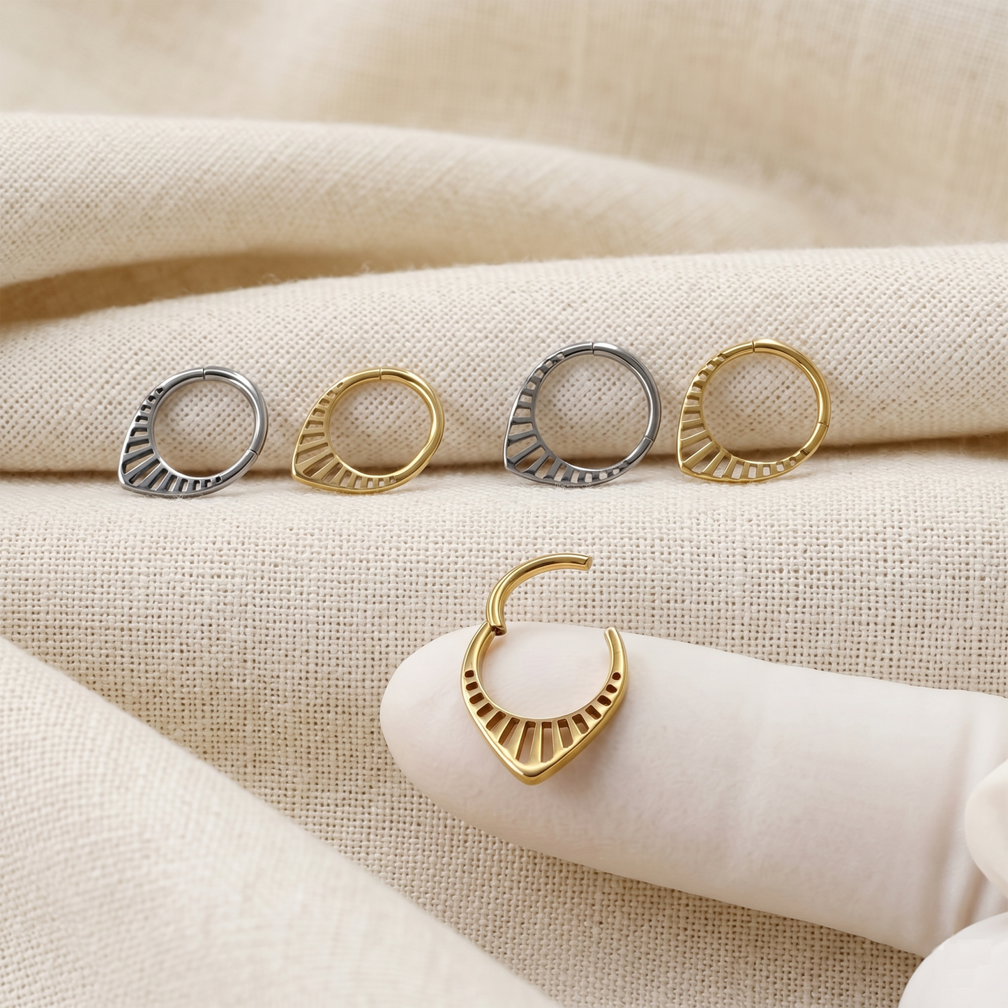 Titanium Hinged Hoop Ring 16G