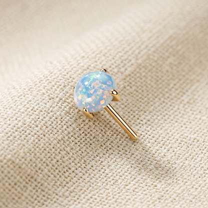 Titanium Prong Set Opal Threadless Top