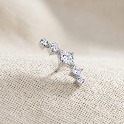 Titanium Triple Diamond Round CZ Threadless Top
