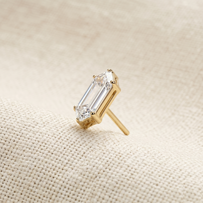 Titanium Elongated Hexagon CZ Threadless Top