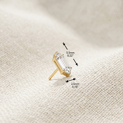 Titanium Elongated Hexagon CZ Threadless Top