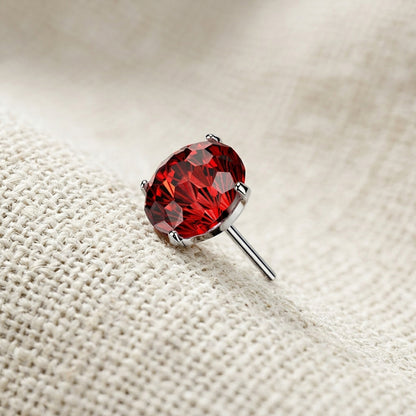 Titanium Firework Cut CZ Prong Threadless Top