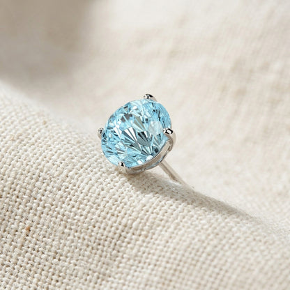 Titanium Firework Cut CZ Prong Threadless Top