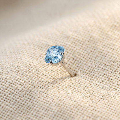 Titanium Asscher Cut Square CZ Prong Threadless Top