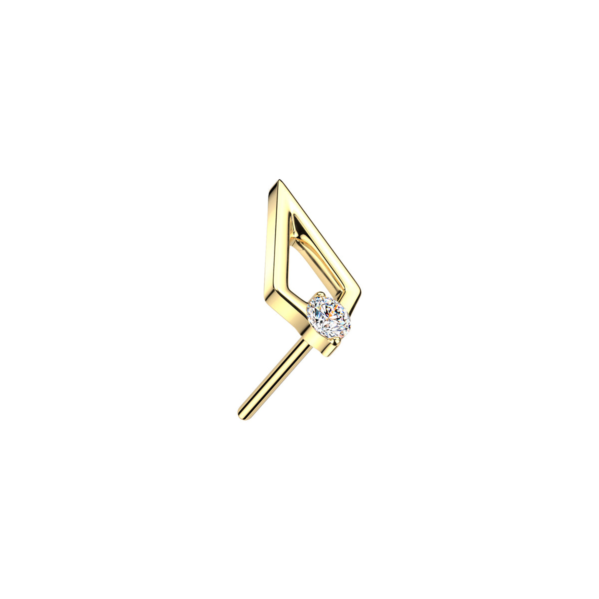 Titanium Open Spear CZ Threadless Top