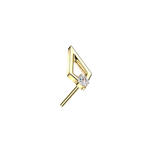Titanium Open Spear CZ Threadless Top