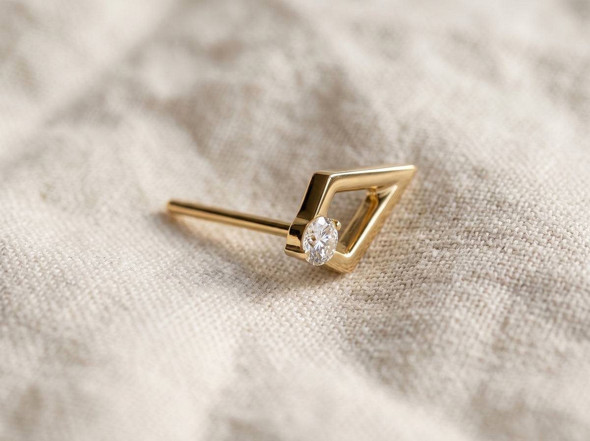 Titanium Open Spear CZ Threadless Top