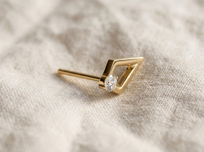 Titanium Open Spear CZ Threadless Top