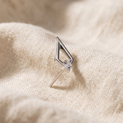 Titanium Open Spear CZ Threadless Top