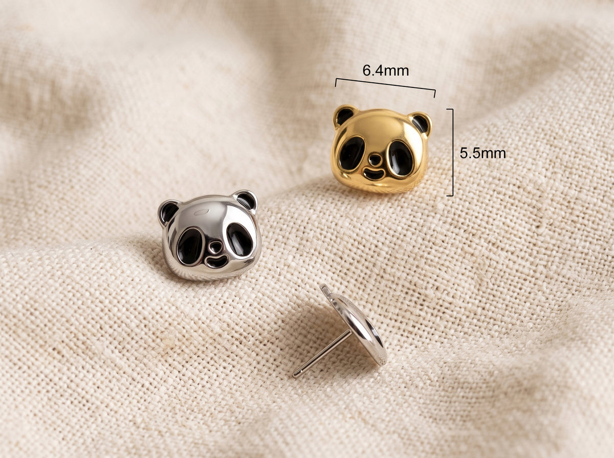 Titanium Panda Threadless Flat Back Stud