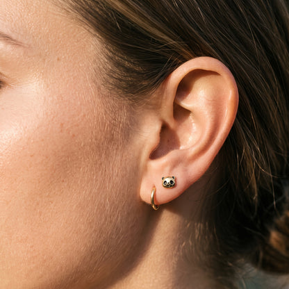 Titanium Panda Threadless Flat Back Stud