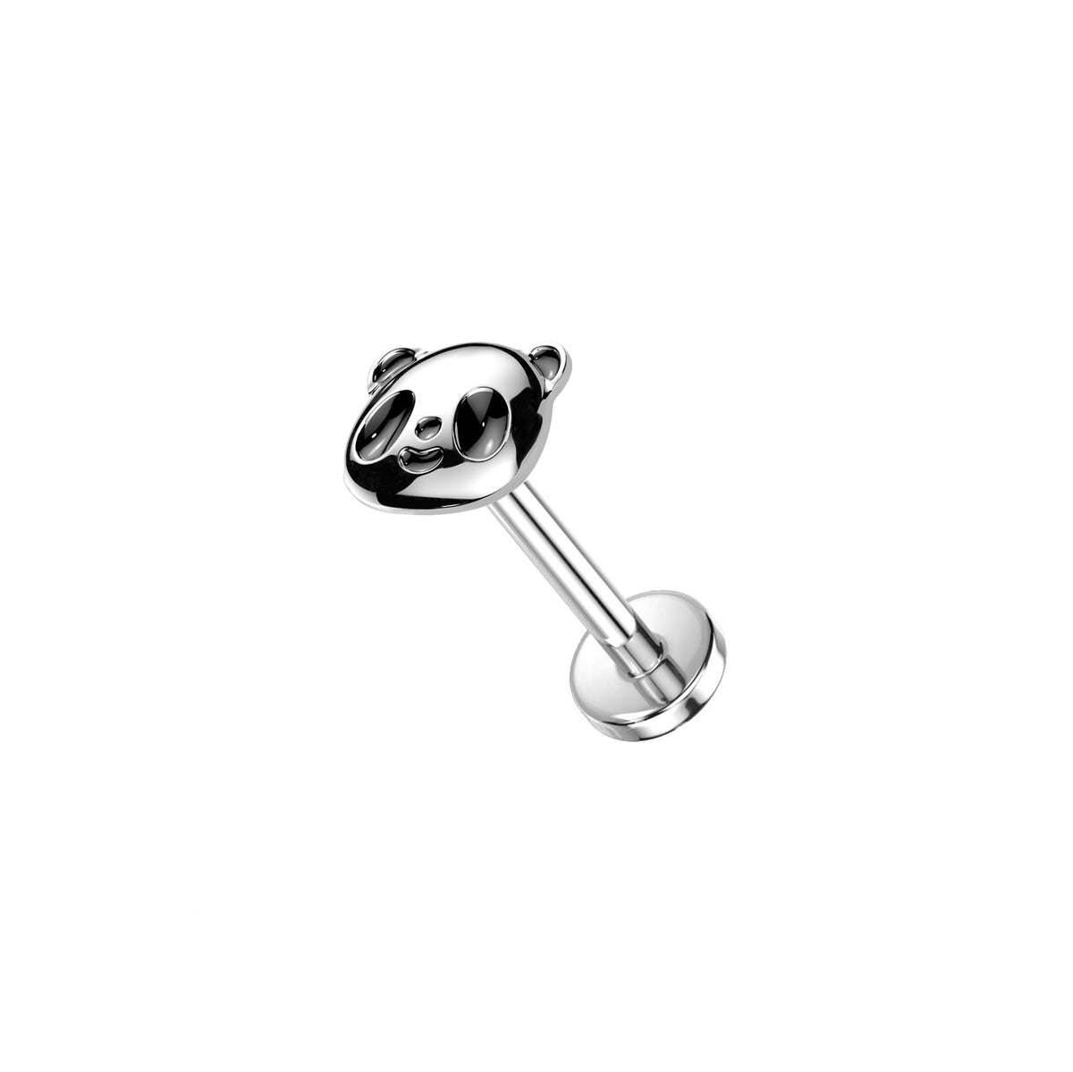 Titanium Panda Threadless Flat Back Stud