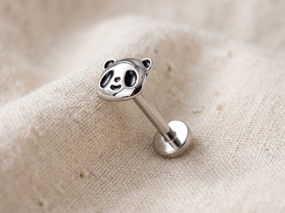 Titanium Panda Threadless Flat Back Stud