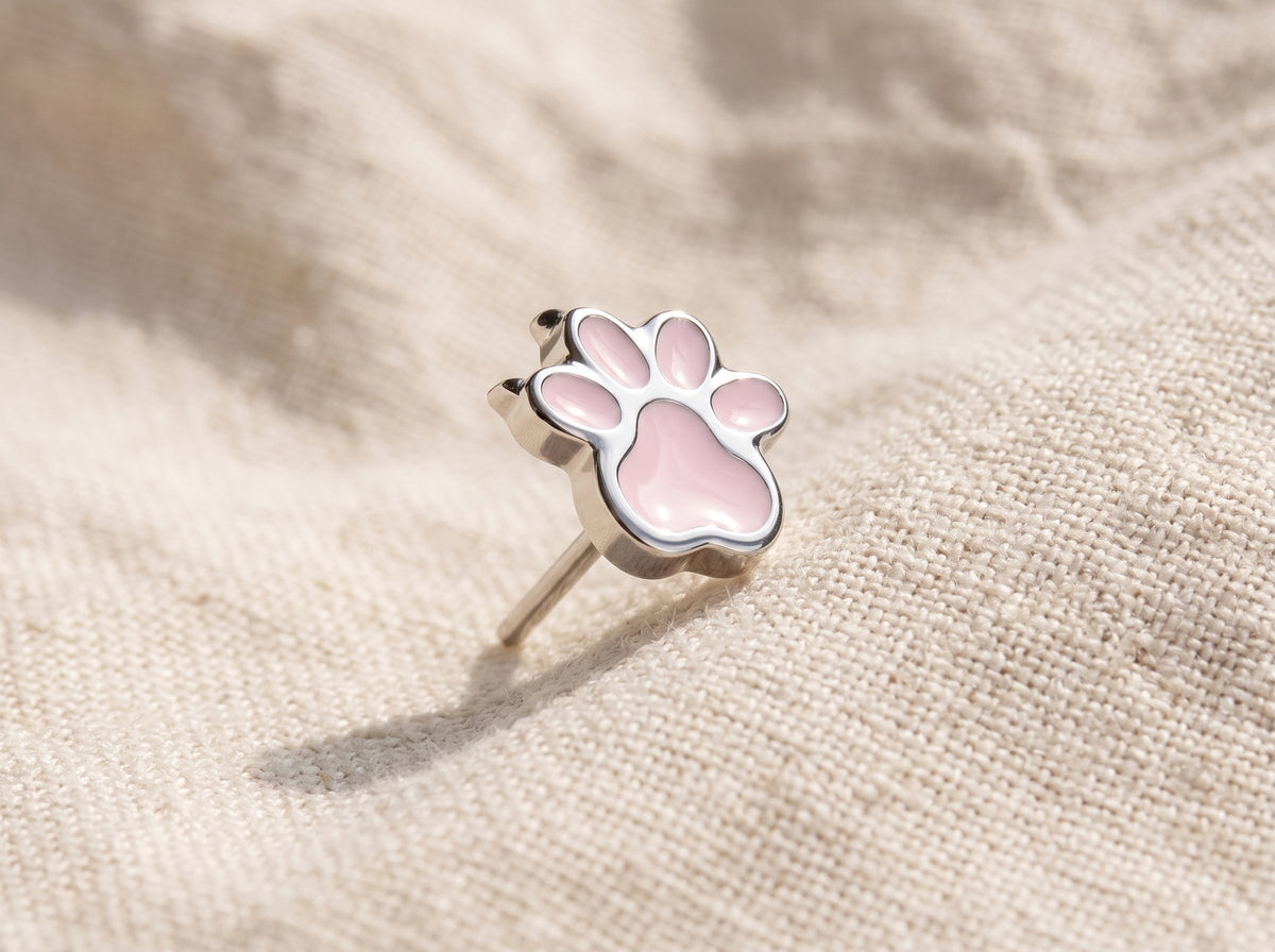 Titanium Enamel Paw Threadless Top