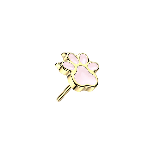 Titanium Enamel Paw Threadless Top