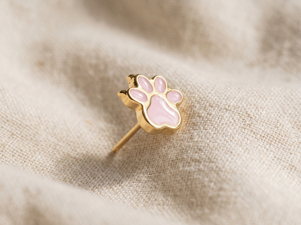 Titanium Enamel Paw Threadless Top