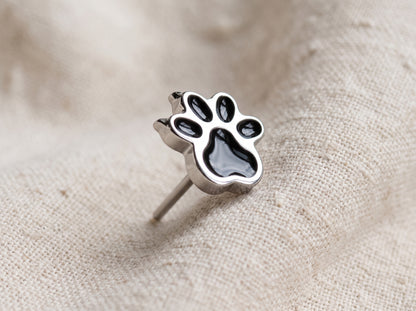 Titanium Enamel Paw Threadless Top