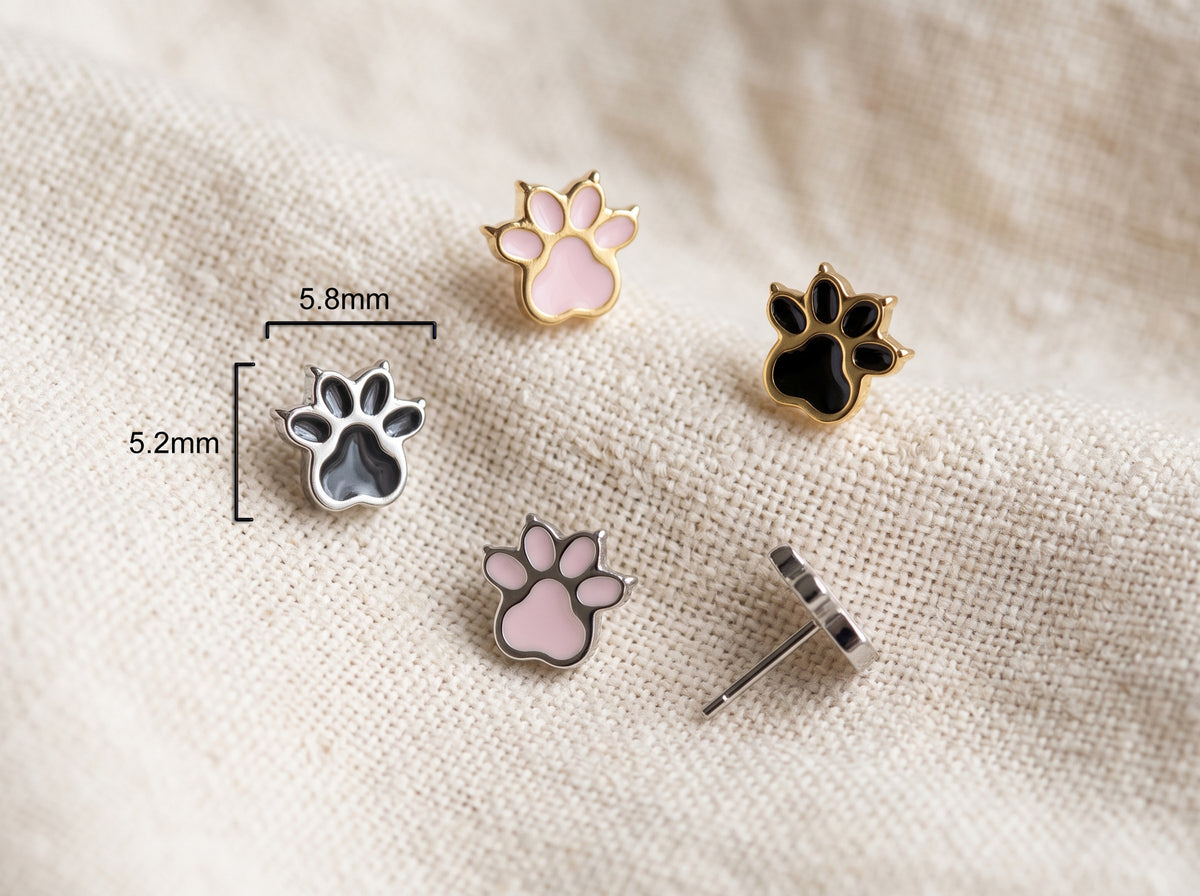 Titanium Enamel Paw Threadless Top