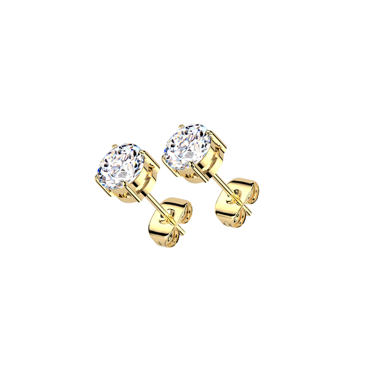 Titanium Prong Set Moissanite Stud Earrings 2 CT (Pair)