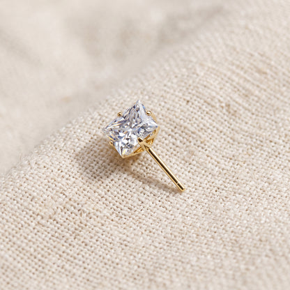 Titanium Square Prong Set Moissanite Threadless Top
