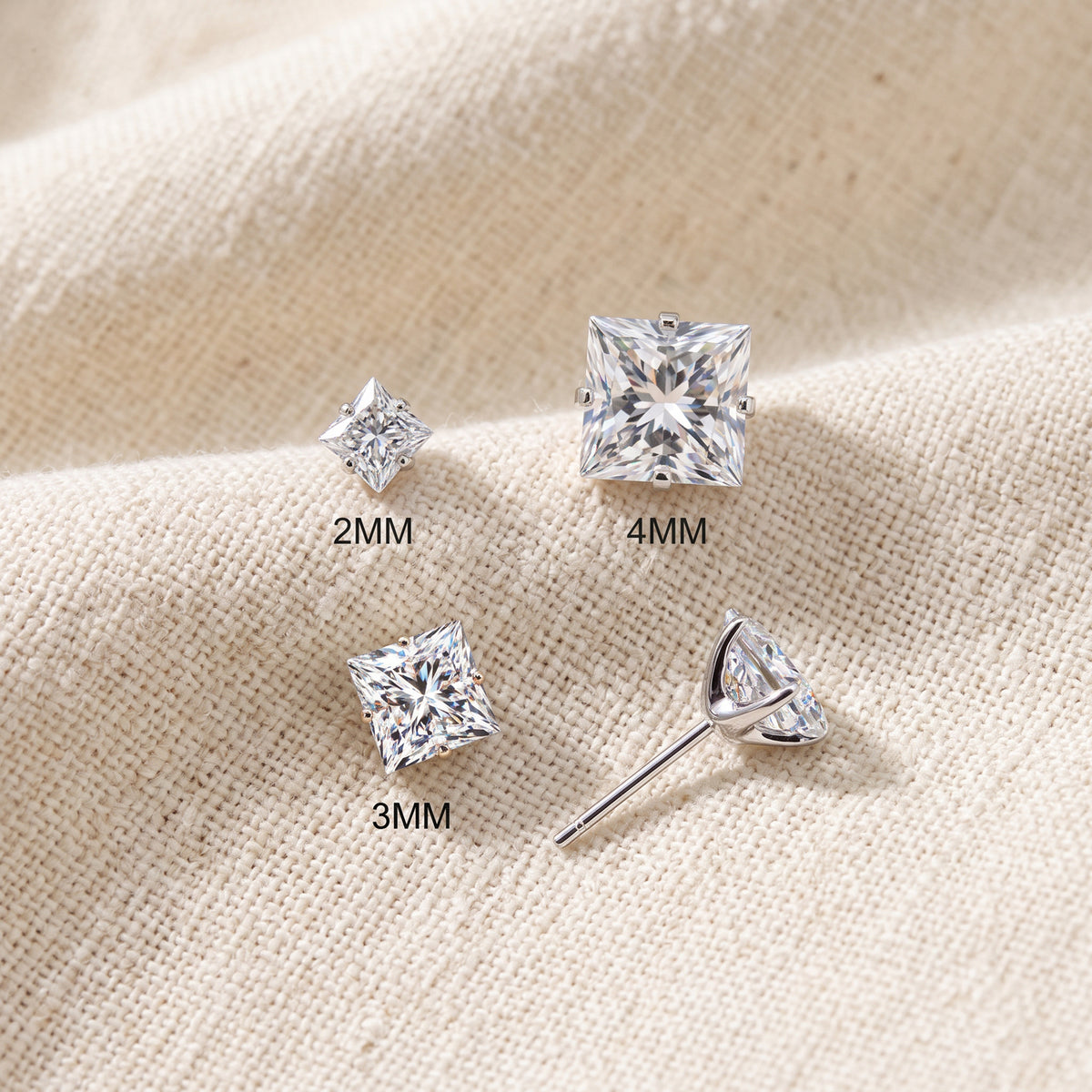 Titanium Square Prong Set Moissanite Threadless Top