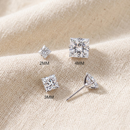 Titanium Square Prong Set Moissanite Threadless Top