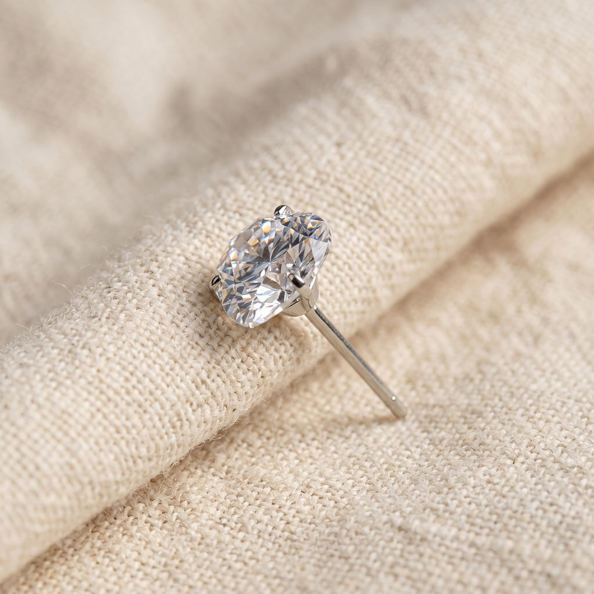 Titanium Heart Prong Set Moissanite Threadless Top