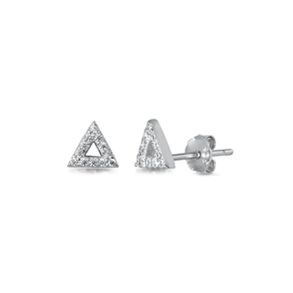 ✨ 925 Silver CZ Triangle Stud Earrings