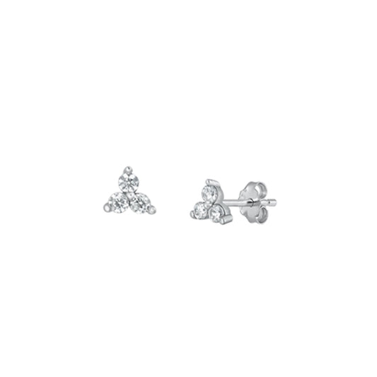 ✨ 925 Silver CZ Triangle Stud Earrings