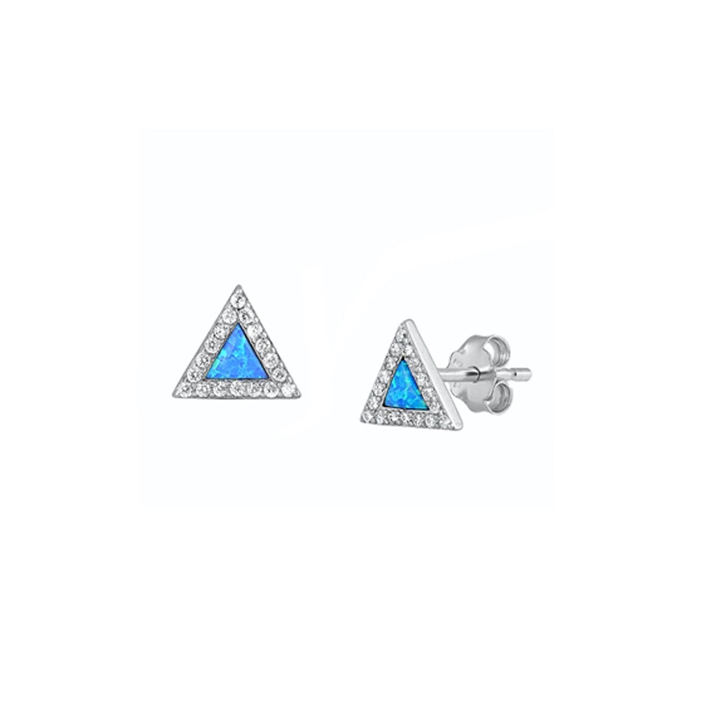 ✨ 925 Silver Triangle Opal Stud Earrings