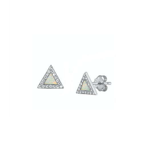 ✨ 925 Silver Triangle Opal Stud Earrings