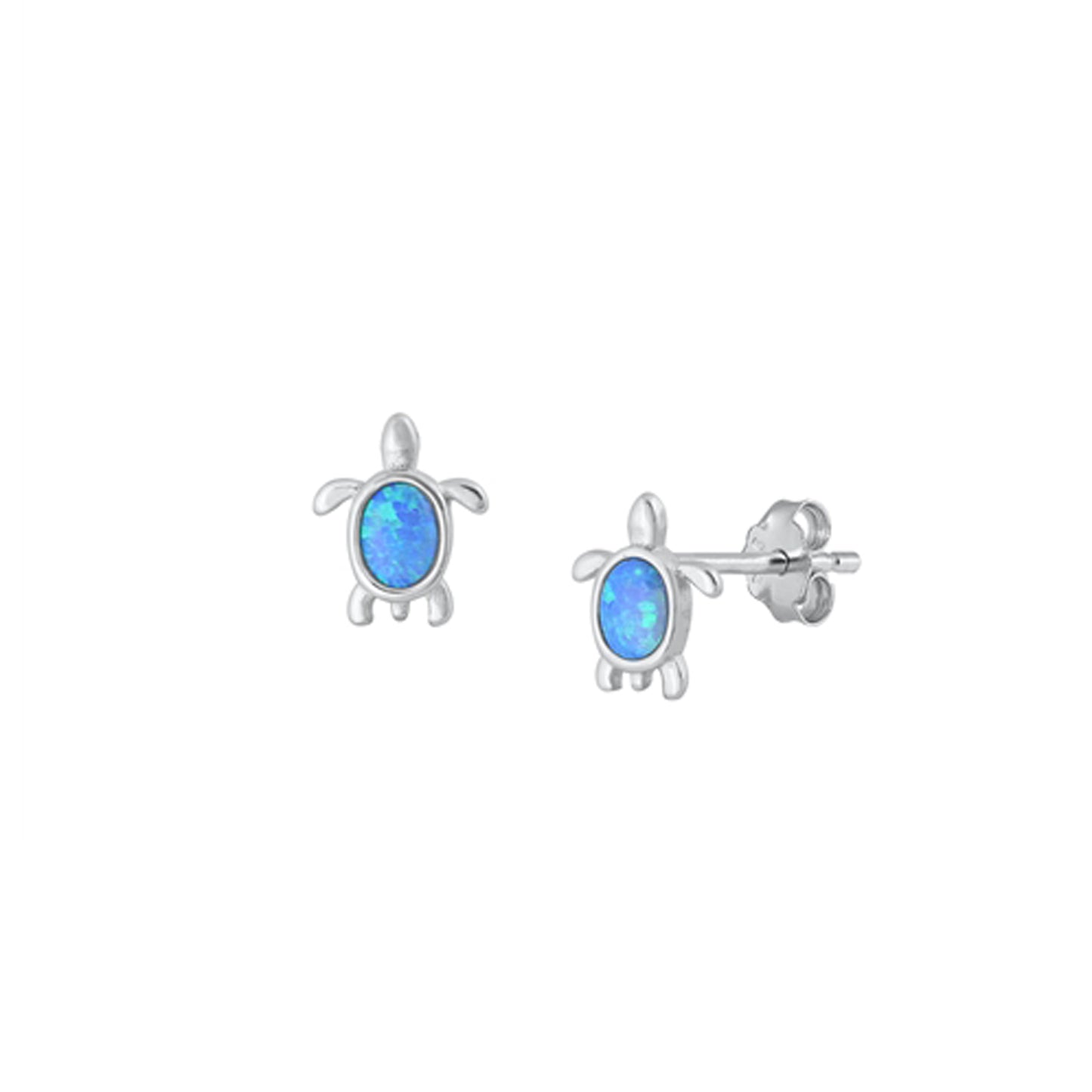 ✨ 925 Silver Opal Turtle Stud Earrings